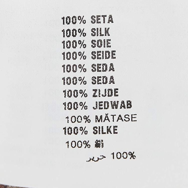 Pre Owned Prada Beige Daffodil Print Silk De Chine Top S