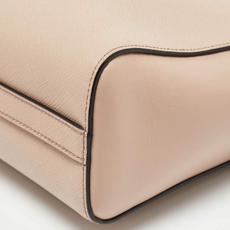 Pre Owned Prada Beige Saffiano Lux/Soft Leather Convertible Tote