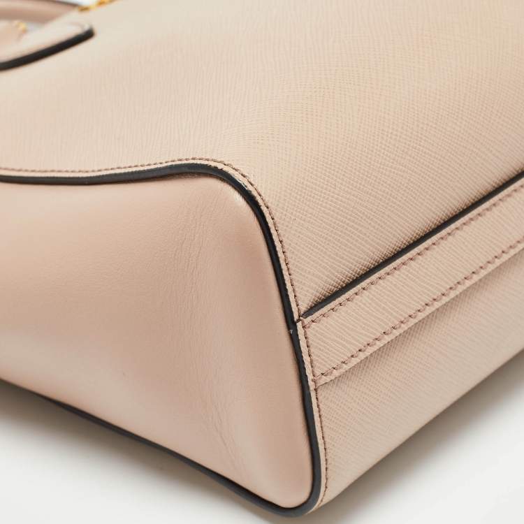 Pre Owned Prada Beige Saffiano Lux/Soft Leather Convertible Tote