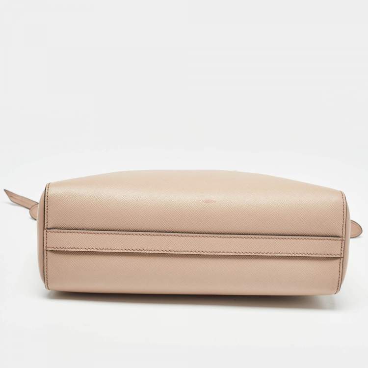 Pre Owned Prada Beige Saffiano Lux/Soft Leather Convertible Tote