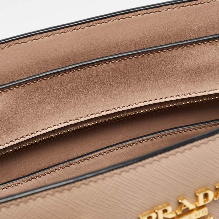 Pre Owned Prada Beige Saffiano Lux/Soft Leather Convertible Tote