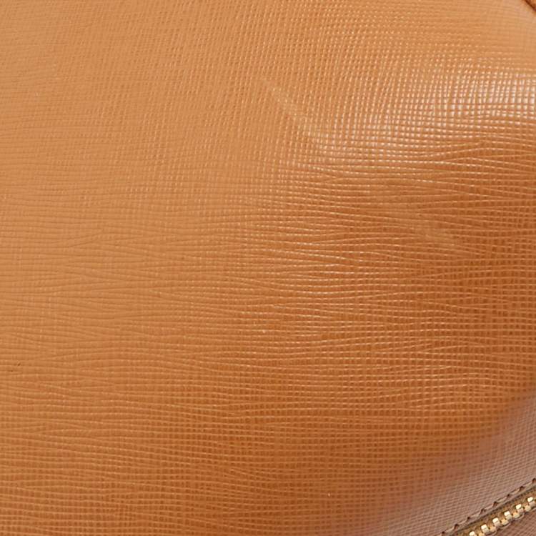 Pre Owned Prada Brown Saffiano Lux Leather Medium Promenade Bag