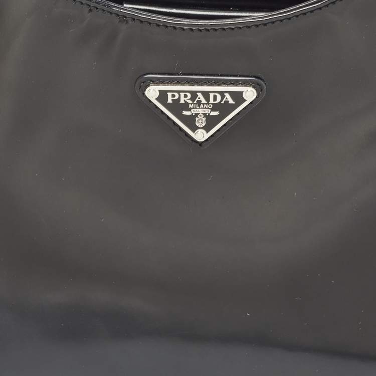 Pre Owned Prada Black Brushed Leather Cleo Shoulder Bag