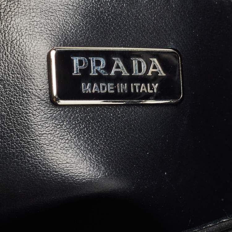 Pre Owned Prada Black Brushed Leather Cleo Shoulder Bag