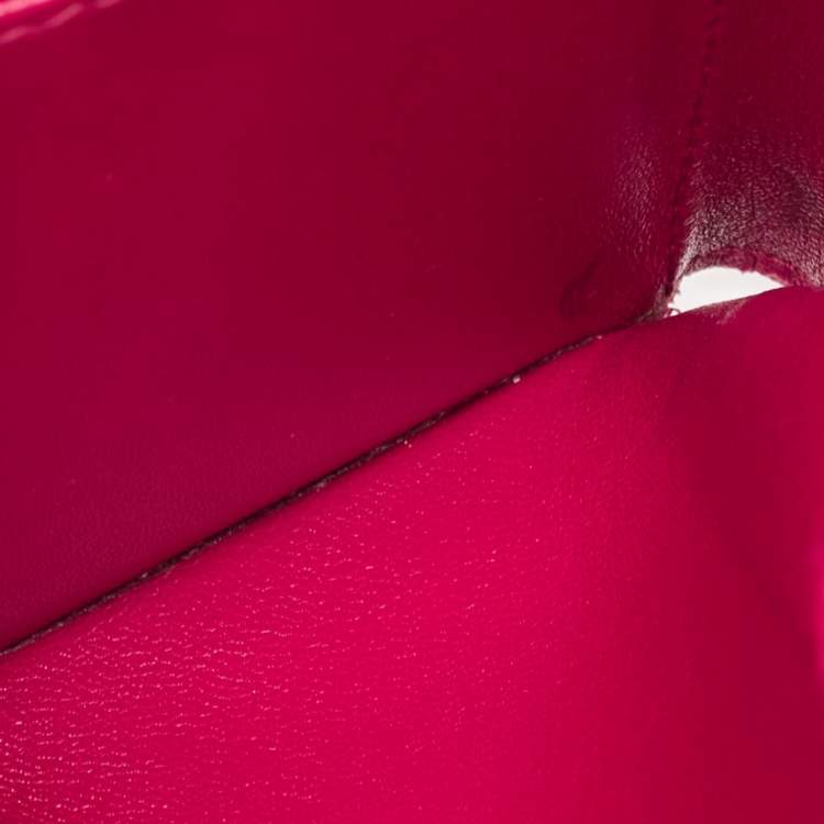 Pre Owned Prada Pink Vitello Move Leather Envelope Trifold Compact Wallet