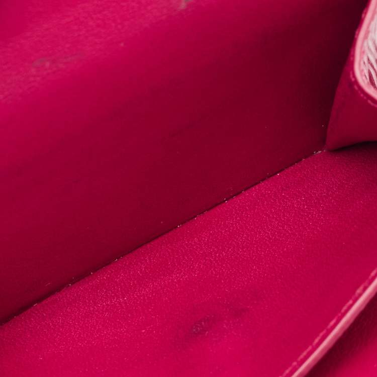 Pre Owned Prada Pink Vitello Move Leather Envelope Trifold Compact Wallet