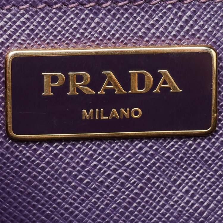 Pre Owned Prada Purple Saffiano Lux Leather Medium Promenade Satchel