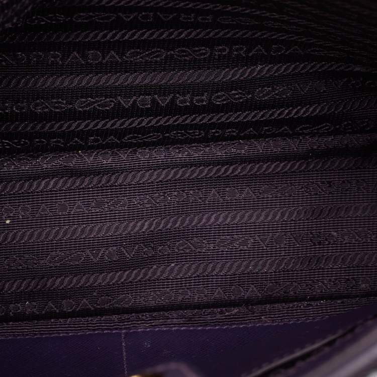 Pre Owned Prada Purple Saffiano Lux Leather Medium Promenade Satchel