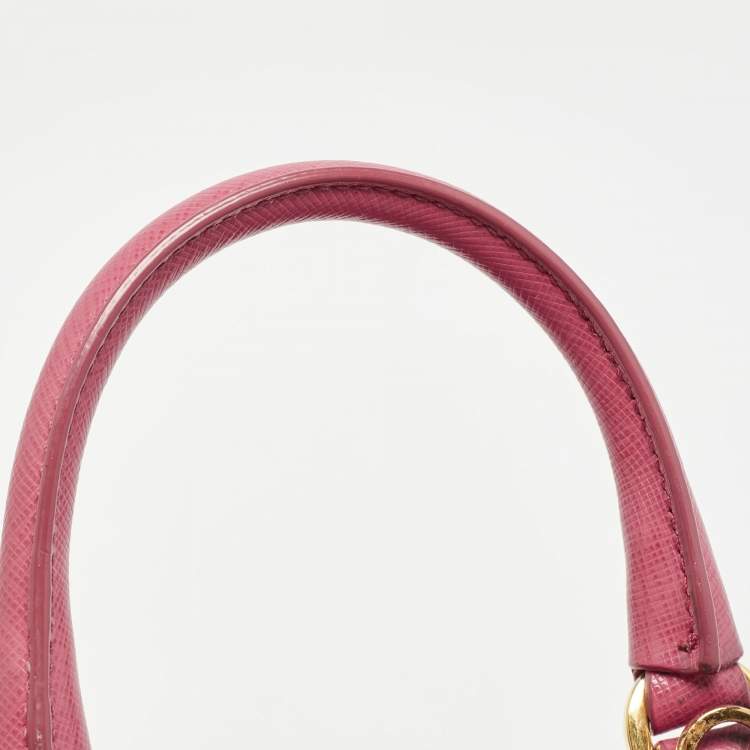 Pre Owned Prada Pink Saffiano Lux Leather Small Promenade Satchel