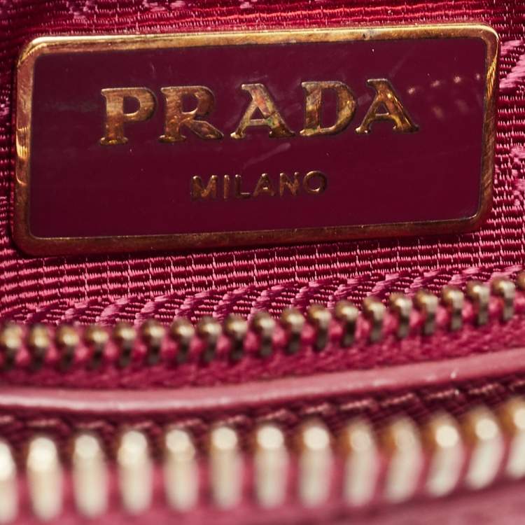 Pre Owned Prada Pink Saffiano Lux Leather Small Promenade Satchel