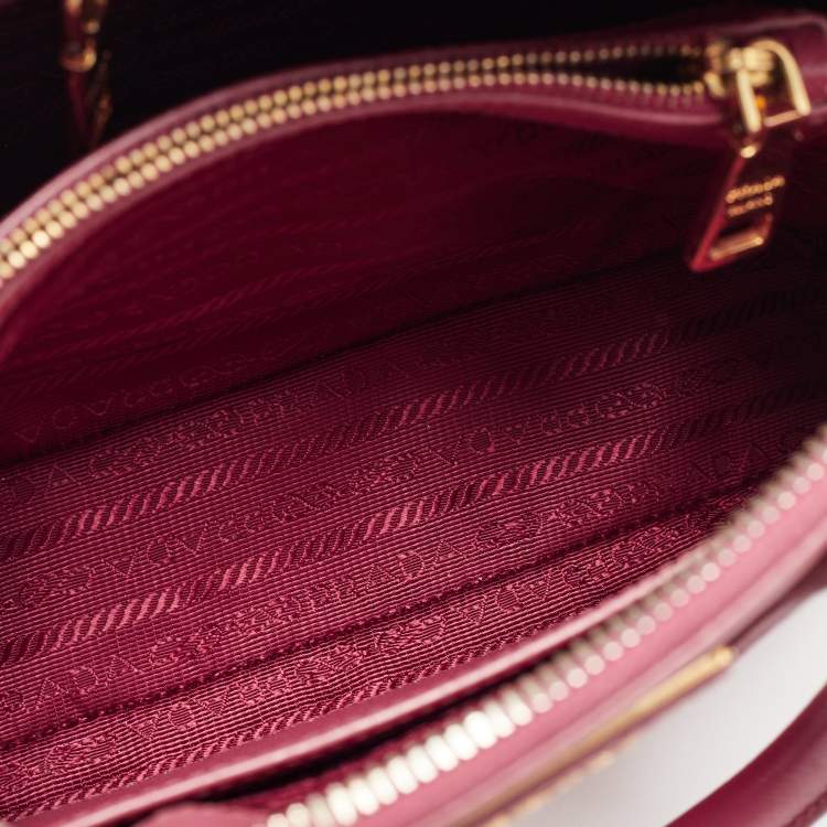 Pre Owned Prada Pink Saffiano Lux Leather Small Promenade Satchel