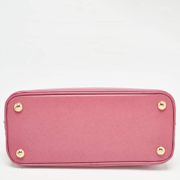 Pre Owned Prada Pink Saffiano Lux Leather Small Promenade Satchel