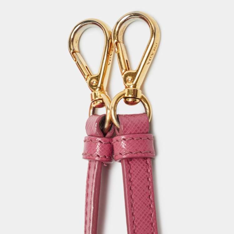 Pre Owned Prada Pink Saffiano Lux Leather Small Promenade Satchel
