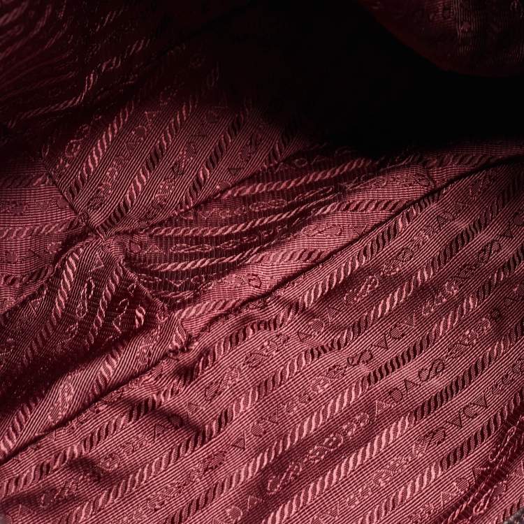 Pre Owned Prada Metallic Purple Leather Wave Hobo