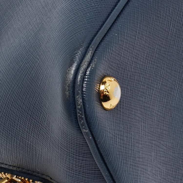 Pre Owned Prada Navy Blue Saffiano Lux Leather Medium Promenade Bag