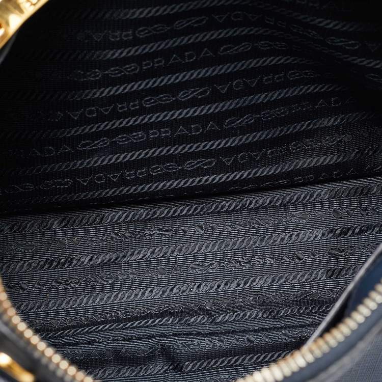 Pre Owned Prada Navy Blue Saffiano Lux Leather Medium Promenade Bag
