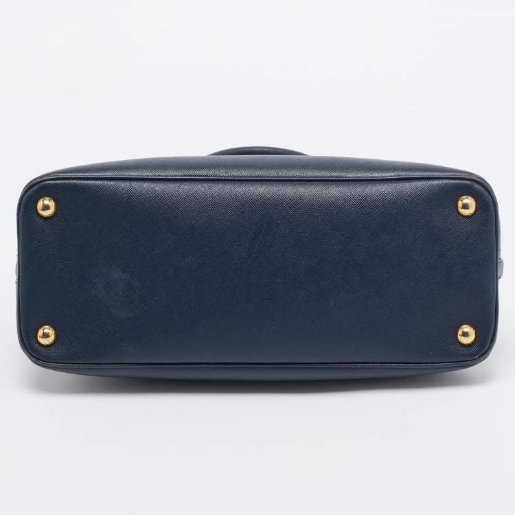 Pre Owned Prada Navy Blue Saffiano Lux Leather Medium Promenade Bag