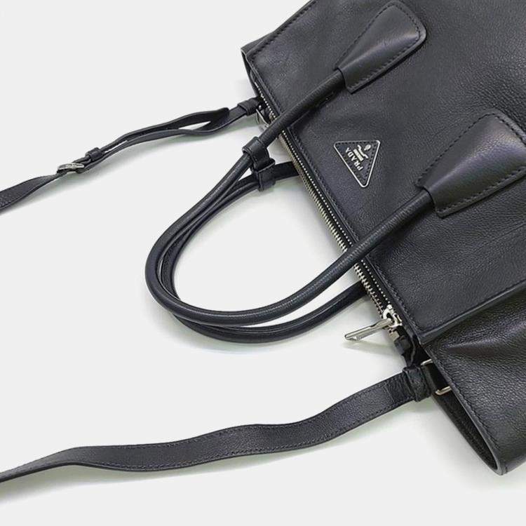 Pre Owned Prada Glace Calf Tote Bag