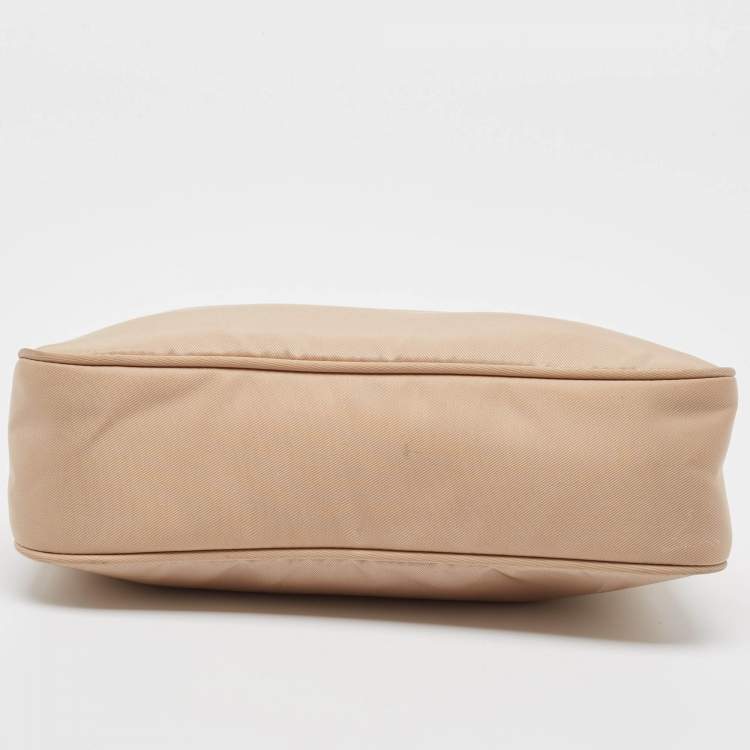 Pre Owned Prada Beige Tessuto Nylon Re-Edition 2000 Baguette Bag