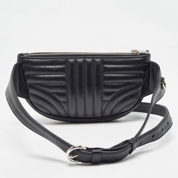 Pre Owned Prada Black Diagramme Leather Belt Bag