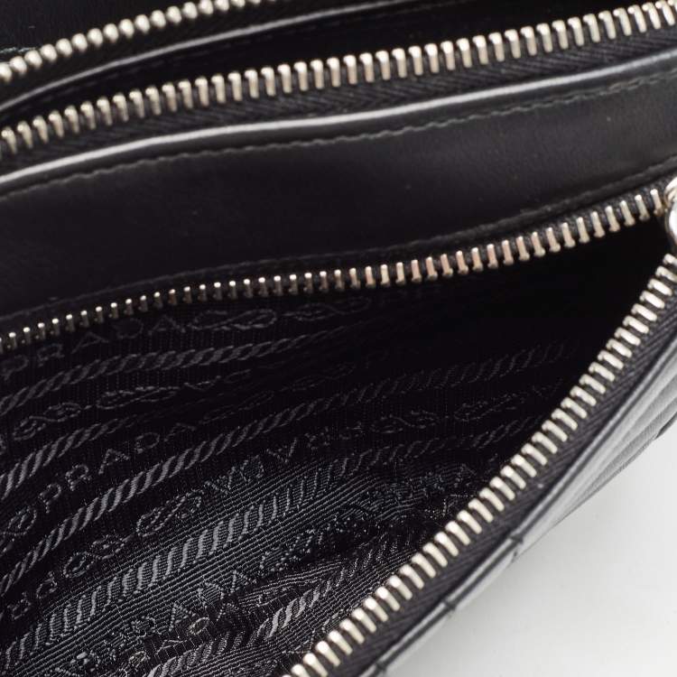 Pre Owned Prada Black Diagramme Leather Belt Bag