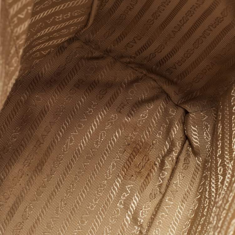 Pre Owned Prada Beige Saffiano Lux Leather Large Double Zip Tote