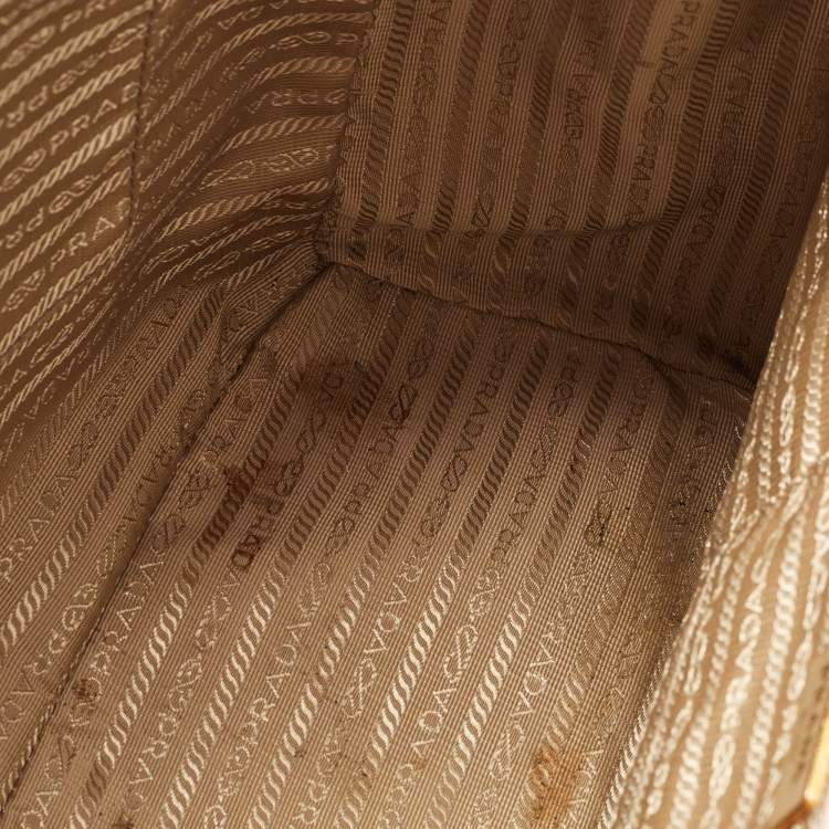 Pre Owned Prada Beige Saffiano Lux Leather Large Double Zip Tote