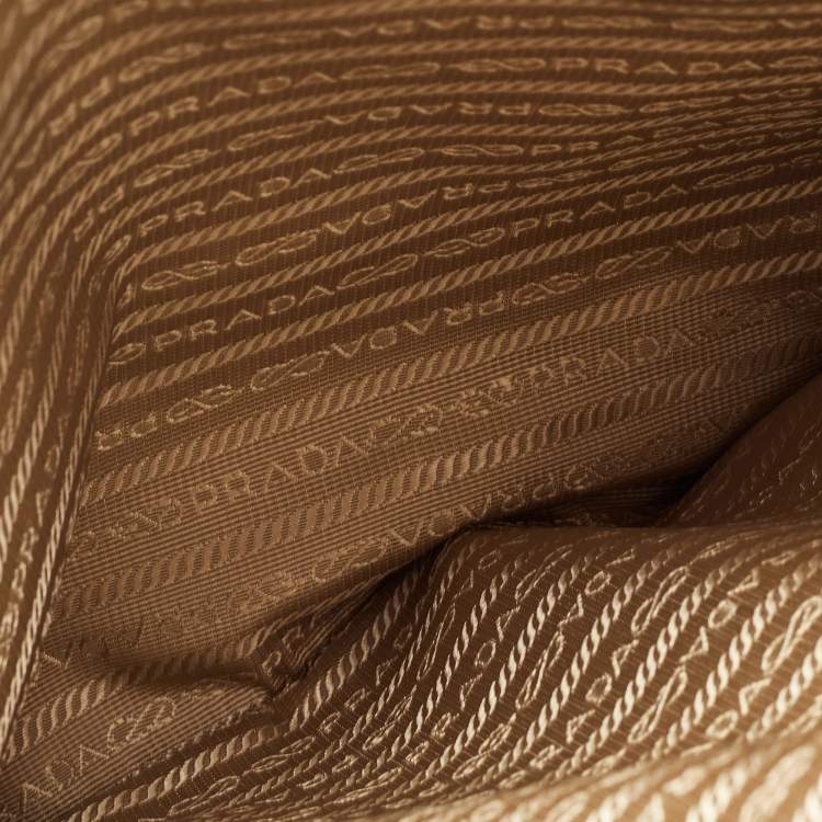 Pre Owned Prada Beige Saffiano Lux Leather Large Double Zip Tote