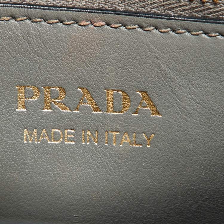 Pre Owned Prada Grey Saffiano Cuir Leather Monochrome Tote