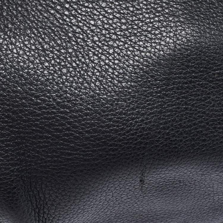 Pre Owned Prada Black Vitello Daino Leather Side Zip Hobo