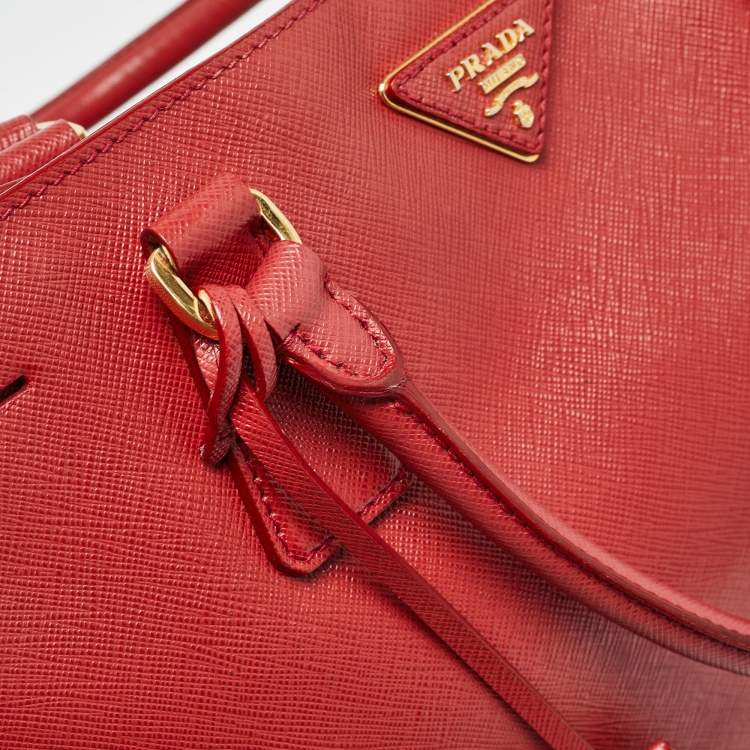 Pre Owned Prada Red Saffiano Lux Leather Large Galleria Tote