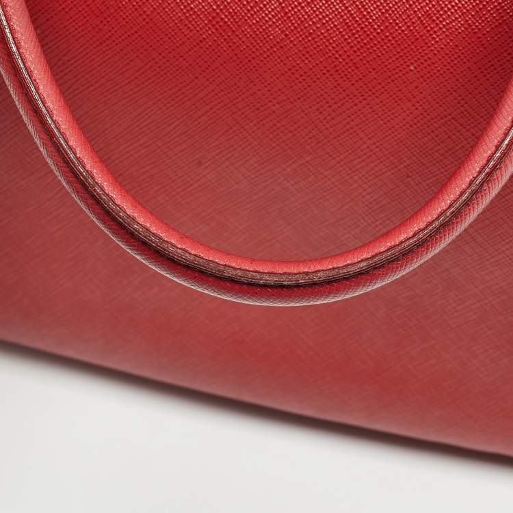 Pre Owned Prada Red Saffiano Lux Leather Large Galleria Tote