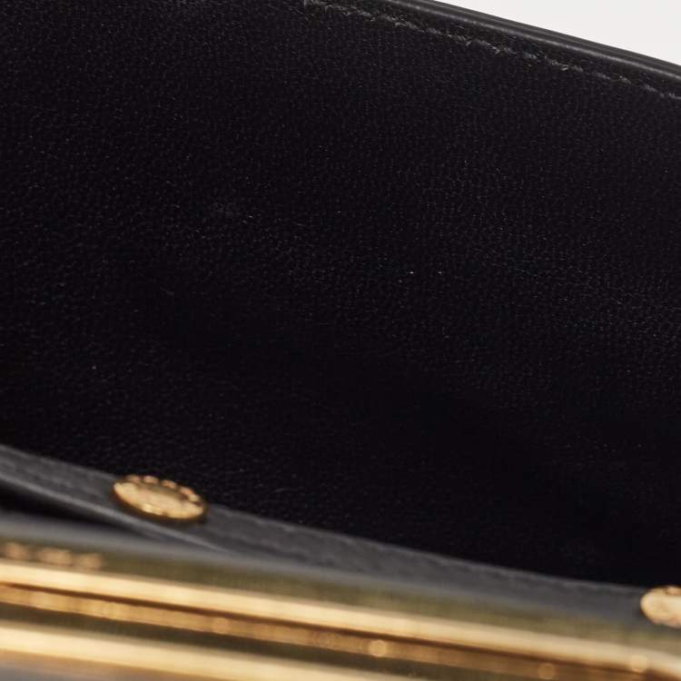 Pre Owned Prada Black Leather Cahier Chain Clutch