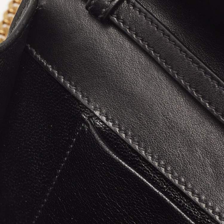 Pre Owned Prada Black Leather Cahier Chain Clutch
