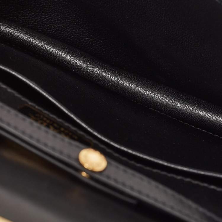 Pre Owned Prada Black Leather Cahier Chain Clutch