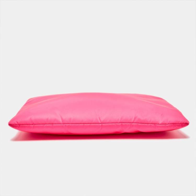 Pre Owned Prada Neon Pink Nylon Zip Pouch