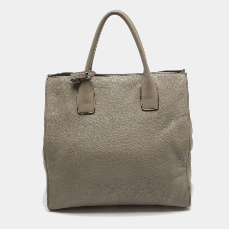 Pre Owned Prada Beige Vitello Daino Leather Shopper Tote