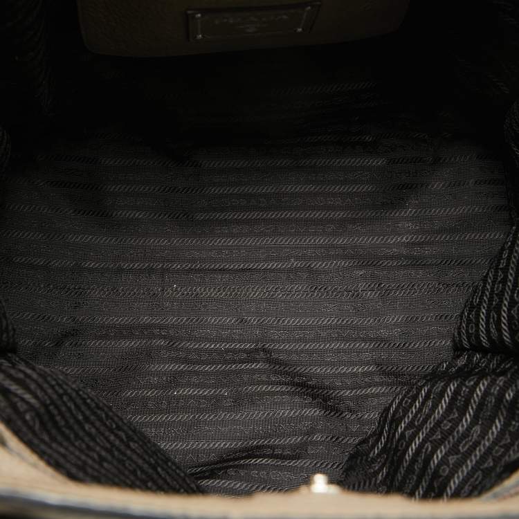 Pre Owned Prada Beige Vitello Daino Leather Shopper Tote