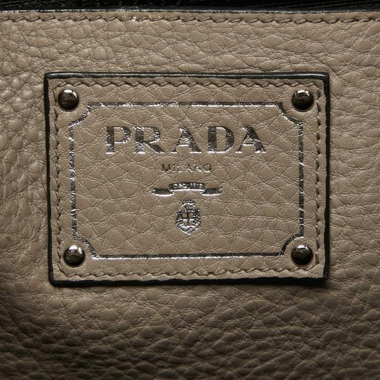 Pre Owned Prada Beige Vitello Daino Leather Shopper Tote