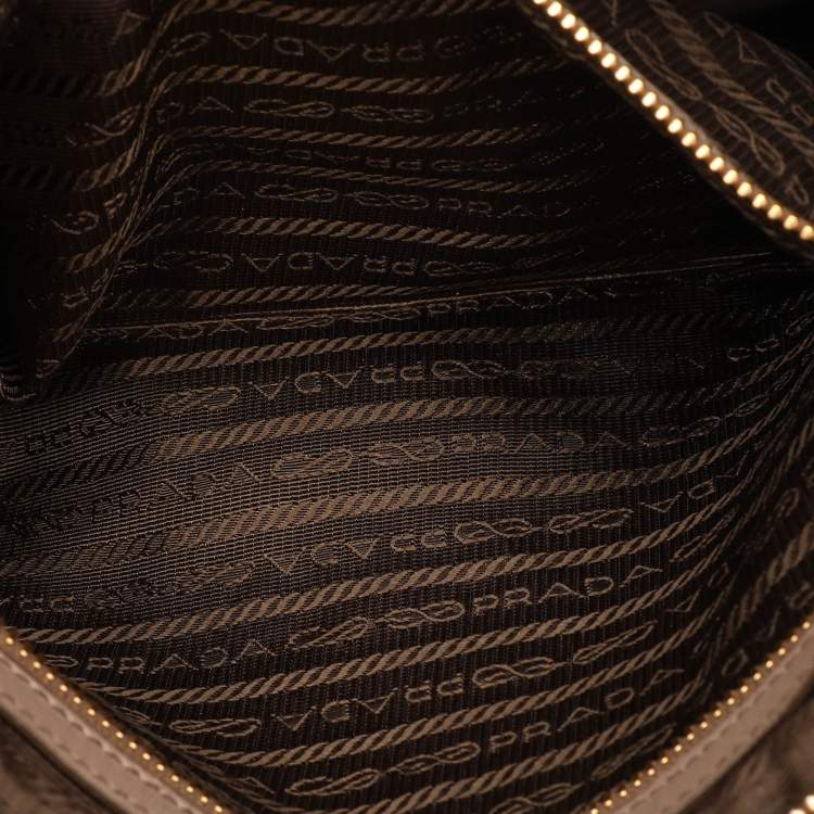 Pre Owned Prada Beige Leather Bow Clutch