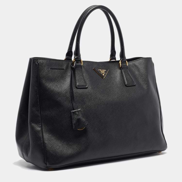 Pre Owned Prada Black Saffiano Leather Large Galleria Tote