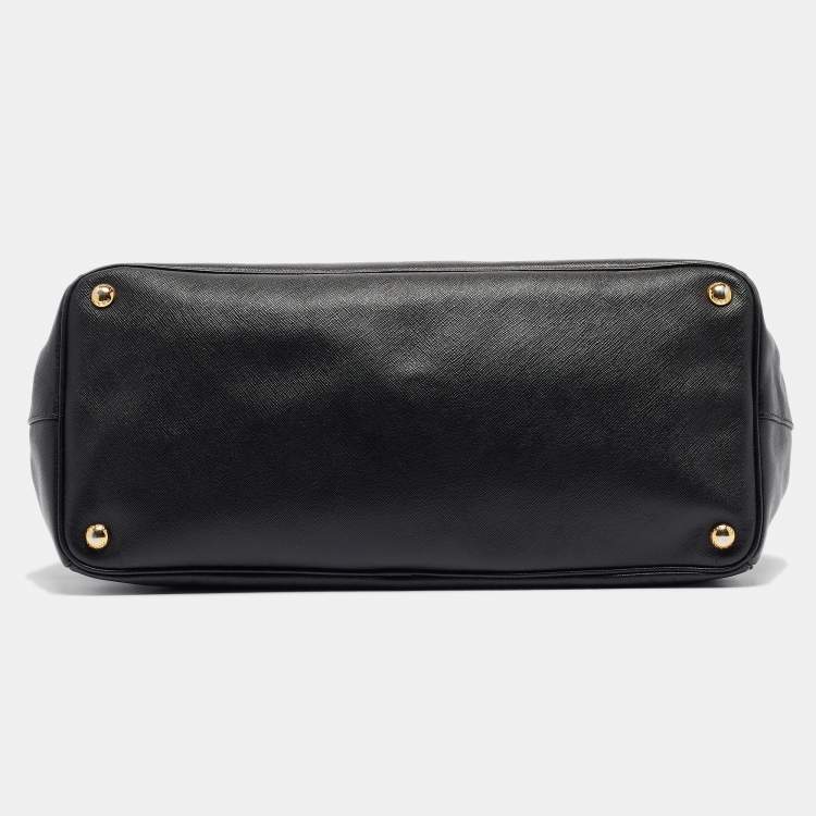 Pre Owned Prada Black Saffiano Leather Large Galleria Tote