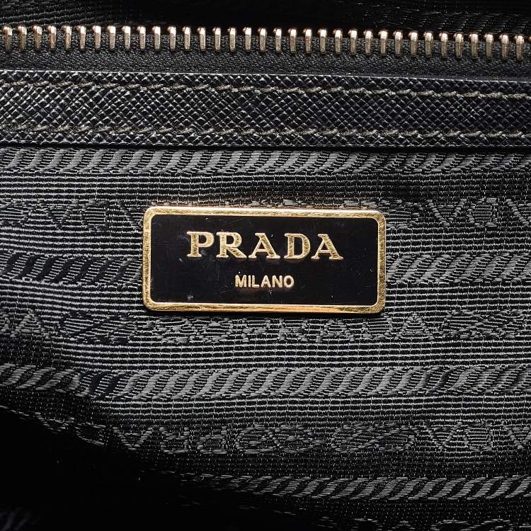 Pre Owned Prada Black Saffiano Leather Large Galleria Tote