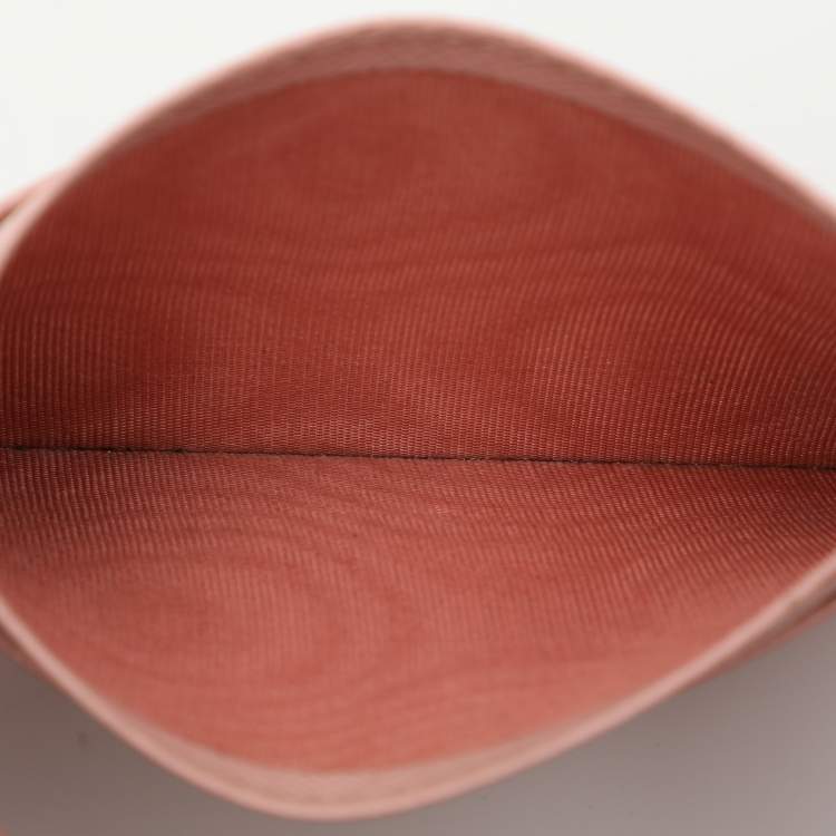 Pre Owned Prada Pink Saffiano Leather Logo Card Holder