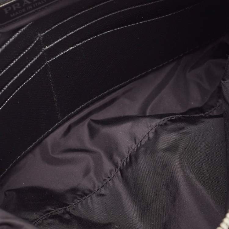 Pre Owned Prada Black Nylon Zip Wristlet Pouch