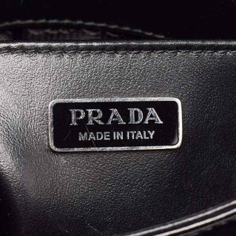 Pre Owned Prada Black Brushed Leather Cleo Shoulder Bag