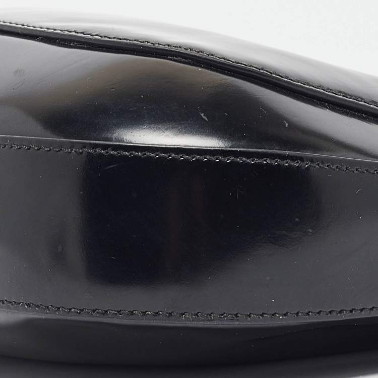 Pre Owned Prada Black Glossy Leather Cleo Shoulder Bag