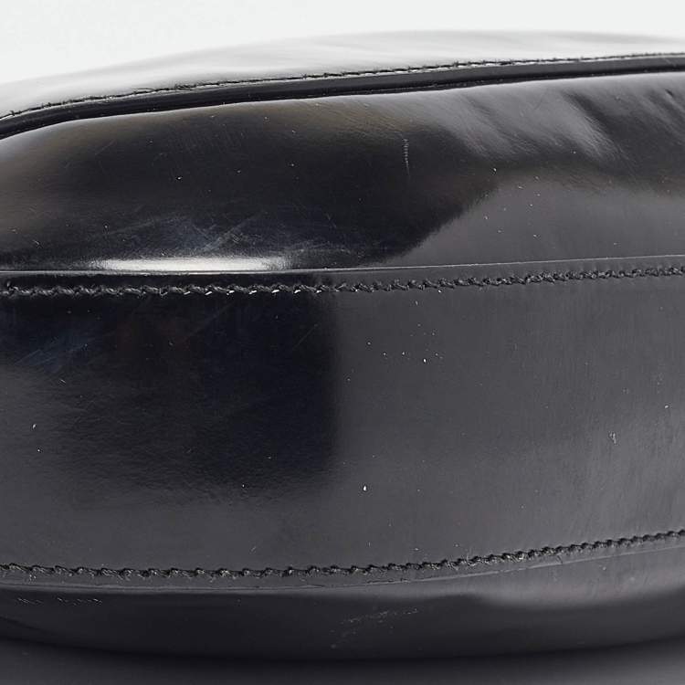 Pre Owned Prada Black Glossy Leather Cleo Shoulder Bag
