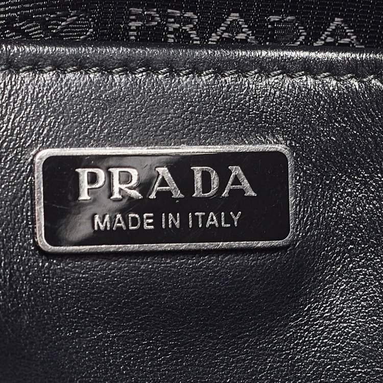 Pre Owned Prada Black Glossy Leather Cleo Shoulder Bag