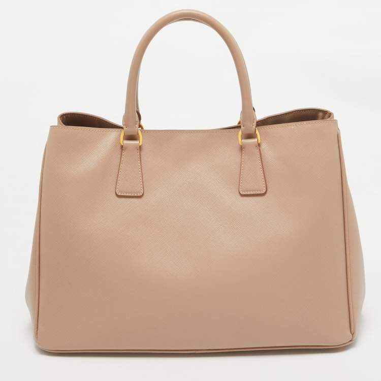 Pre Owned Prada Beige Saffiano Lux Leather Large Galleria Tote